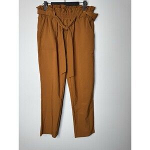 GRACE KARIN Paper Bag Waist Pants With Pockets Large Brown